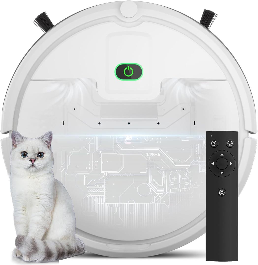 ENCHE Robot Vacuum Cleaner, 2900Pa Powerful Sunction Robot Vacuum with Remote Control, Automatic Self-Charging, Long Run Time, Slim&Quiet Robotic Vacuum Cleaner for Carpet Pet Hair