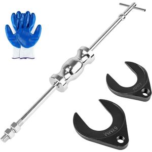 Clatoon Inner CV Axle Puller Tool with 5/8"-18 Slide Hammer, Slide Hammer Puller Set with 63mm 48mm CV Joint Fork Adapter, Axle Removal Tool for Front Wheel Drive Bearing & Joint Extraction