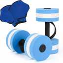 NEAGLORY 6 Pieces Aquatic Exercise Set Water Aerobics Set Pool Fitness Equipment Foam Water Dumbbell, Swim Aquatic Cuffs, Swimming Gloves for Exercise