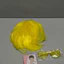 PLULON Yellow Bob Wig with Heart Sunglasses and Hair Cap for Women, Short Bob Wigs Synthetic Colored Funny Cosplay Hairpieces for Women Men Daily Bachelorette Halloween Costume Party Decorations