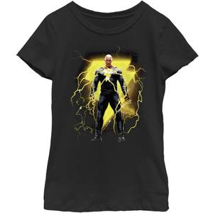 DC Comics Adam Back in Black Girls Short Sleeve Tee Shirt (Medium)