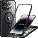 ESR for iPhone 14 Pro Max Case, Compatible with MagSafe, Full-Body Military-Grade Drop Proof Case for iPhone 14 Pro Max with Built-in 9H+ Tempered Glass Screen Protector, Clear Black