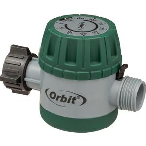 Orbit Mechanical Water Timer - Adjustable Irrigation Shutoff for Lawn & Garden Watering - Battery-Free Clockwork Hose Faucet Timer with Easy Grip Dial & Manual Bypass, 2 Pack