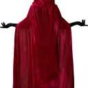 Spooktacular Creations Little Red Riding Hood Costume Women, Dark Red Velvet Dress Hooded Cloak for Fairy Halloween Parties (Small)