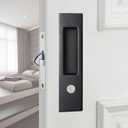 6.3Privacy Pocket Door Lock Hardware Double Barn Door Lock Furniture Hardware Sliding Door Lock,Black