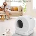 MeoWant Self-Cleaning Cat Litter Box, Integrated Safety Protection Automatic Cat Litter Box for Multi Cats, Extra Large/Odor Removal/APP Control Smart Cat Litter Box with Mat & Liner