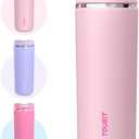 TOURIT 16 oz Insulated Stainless Steel Travel Mug with Lid, Leak-Proof Double-Wall Vacuum Tumbler, Reusable Coffee Cup - Pink