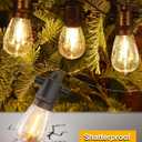 Svater Outdoor String Lights LED 25 FT, Patio Lights for Outside Waterproof IP65 with Shatterproof LED Bulbs, Cafe Bistro Backyard Balcony Hanging Light Warm White