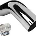 Universal 4" to 8" Exhaust Elbow Pipe with Steel Clamp - Silver Chrome or Black Painted for Car, Truck & Diesel