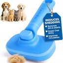 Hertzko Self Cleaning Slicker Brush for Cats & Dogs – Grooming Tool for Shedding Long & Short Hair – Retractable Bristles Pet Brush – Easy-Clean Cat & Dog Deshedding – Painless Detangling - Blue
