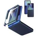 Case for Samsung Galaxy Z Flip 7 (2025) with Built-in Cover Screen Protector, Thin Hard Matte Polycarbonate Phone Case for Galaxy Z Flip7 - Blue