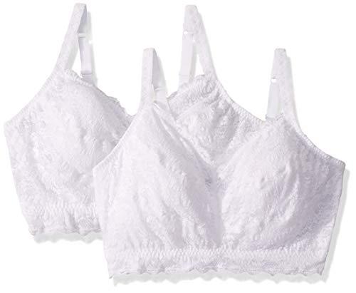 Cosabella Women's Say Never Curvy Sweetie Bralette 2 Pack, White/White, Extra Large
