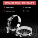 10PCS 70mm - 78mm Stainless Steel T-Bolt Clamps Turbo Intake Intercooler Clamp for 2-1/2" Hose