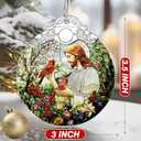 Jesus with Cardinals Ornament  Christmas Ornament & Religious Christmas Decor; Jesus Christ Decoration (Holiday Present, Bauble Present, Memorial Gifts, Gift Idea, Gift Exchange) | Heirloom Keepsake