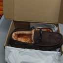 LA PLAGE Men's Moccasin Slippers Memory Foam Warm Plush House Slippers, Indoor Outdoor Comfortable Winter House Shoes 14