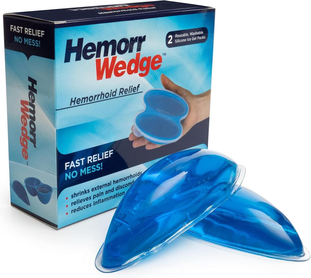 Hemorrhoid Ice Pack for Relief & Cooling Support  Twin Gel Pack with Hygienic Case  Reusable Cold Therapy for Hemorrhoids, Swelling, Postpartum & Discomfort  Water-Based Gel