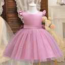 TTYAOVO Flower Girl Dress Bowknot Pageant Wedding Party Gown (6 Years, Pink)