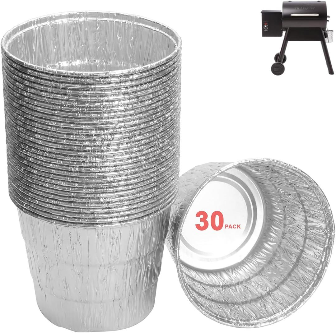 30 Pack BAC407 Grease Bucket Liner for Traeger Ironwood 885/650 Drip tray, Traeger Pro 780/575 Grill Drip Tray Liner Accessories, Traeger Drip Tray Liner 20/22/34 Series Grill Accessories, 4.9" x 4"