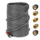 YAMATIC Upgraded Flexible Pressure Washer Hose 100FT 1/4", 3200 PSI Non-Kink Replacement with M22-14mm & 3/8" Quick Connect Adapters, Extension for Gas Power Washer Troy-Bilt Ryobi Honda Craftsman
