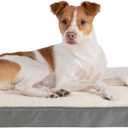 Best Pet Supplies Cute Dog Crate Mat Flat Bed with Waterproof Exterior, Thick Orthopedic Egg Foam Mattress, and Soft Sherpa Fleece Cover for Small, Medium, and Large Breeds - Gray, 30X20X3 (Dog Mat (Gray))