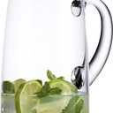 Glass Water Pitcher with Spout – 53 Oz Elegant Serving Carafe for Water, Juice, Sangria, Lemonade, and Cocktails – Clear Glass Small Beverage Pitcher. (37485)