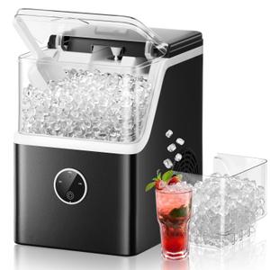 Portable Nugget Ice Maker Machine Countertop, 42Lbs/24H Pebble