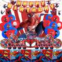 Birthday Party Supplies,Party Decorations Include Happy Birthday Banner,Backdrop,Tablecover,Cake Toppers,Cups,Plates,Spiral Charms,Latex Balloons