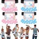 Lunmon 4 Sets Blue Pink Bear Gender Reveal Baby Shower Swing Shaking Balls Activity Set for Adult Novelty Twerk Includes 40 Balls, Ribbon & Cardboard Boxes Bridal Shower for Outdoors Indoors