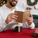 King Will Black Gift Box Set for Thanksgiving, Christmas, Birthday, 6.9''x4.2''x0.7'' Packaging Box with Greeting Card and Gold Weft Ribbon Bow Tie