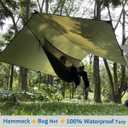 Sunyear Hammock Camping with Rain Fly Tarp and Net, Portable Camping Hammock Double Tree Hammock Outdoor Indoor Backpacking Travel & Survival, 2 Tree Straps,100% Waterproof