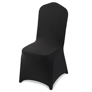 VEVOR Chair Covers, Polyester Spandex Chair Cover, Stretch Slipcovers for Wedding Party Dining Banquet Flat-Front Chair Covers (Black-a, 100PCS)