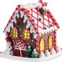 Gingerbread Christmas Decorations, 5 Inch Gingerbread House,Battery Powered Christmas Cottage LED Gingerbread House Decorations, Desktop Decor, Home Ornaments Christmas Decor Indoor