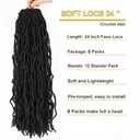 8 Packs 24 Inch Faux Locs Crochet Hair for Butterfly Locs Distressed Soft Locs Crochet Hair for Women (24 Inch(Pack of 8), 2#)