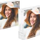 3x3 inch Acrylic Picture Frame 2 Pack, Squre Acrylic Photo Frame for Tabletop Display Simple Home Office Decor