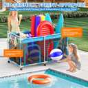Pool Float Storage Organizer - 288 Gallon XXX-Extra Large Capacity Pool Toy Storage Bin for Noodles, Goggles, Floats & Balls - Outdoor Pool Toy Holder with Mesh Rolling Cart for Swimming Equipments