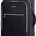 BAGSMART Carry On Luggage 20 Inch,Softside Expandable Suitcase with Spinner Wheels, Luggage 22x14x9 Airline Approved Rolling Lightweight Suitcases for Women Men, Compact Carry-On (Black)