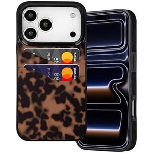 BayPastel X for iPhone 17 Pro Wallet Case Card Holder Slot Slim Cute Design Soft Leather Protective Phone Case with 2 Credit Card Pockets Cover 6.3 inch for Women Men,Turtle Shell
