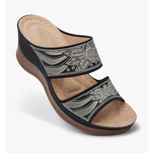 SHIBEVER Wedge Sandals For Women Dressy: Comfortable Summer - Slip On Womens Sandal 42