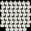 54 Pcs Solar Tea Lights Bulk Outdoor Waterproof Rechargeable Dusk to Dawn Lighting Small Valentine's Day Flameless Flickering LED Votive Candles for Garden Patio Party Lanterns (Warm White)