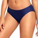 Tempt Me Women Strappy Bikini Bottom Full Coverage Bathing Suit Bottoms Swimsuit Bottom (Small, Navy Blue)