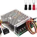 PWM DC Motor Speed Controller, DC 10-55V / Rated 40A / Max 60A, LED Display Stepless DC Motor Speed Controller with Adjustable Potentiometer and Forward-Brake-Reverse Switch