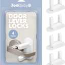 Door Lever Locks (4 Pack) Prevent Toddlers from Opening Door Handles - Easy One Hand Adult Access - Jool Baby