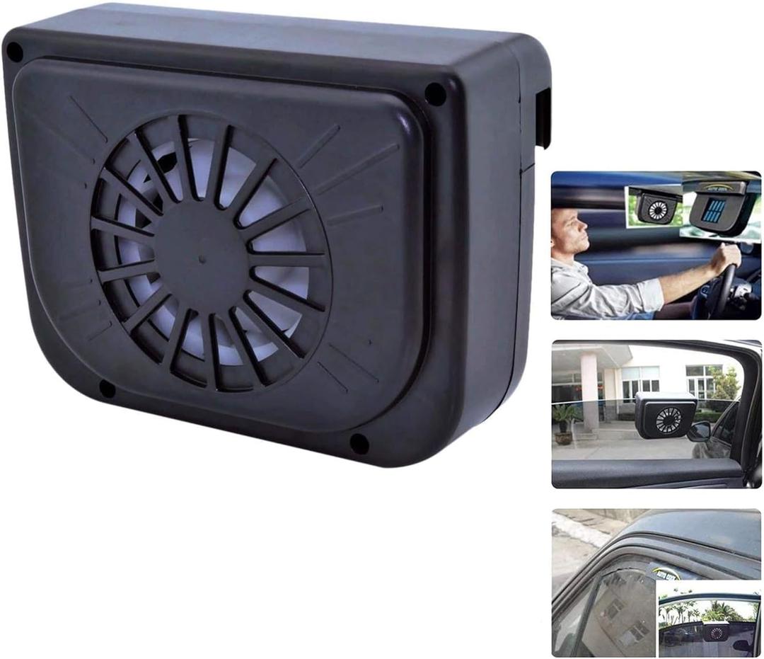 Solar Powered Car Ventilator Window Solar Exhaust Radiator Fan, Window Windshield Auto Air Vent Cooling Fan System Cooler, 15 * 11 * 6CM