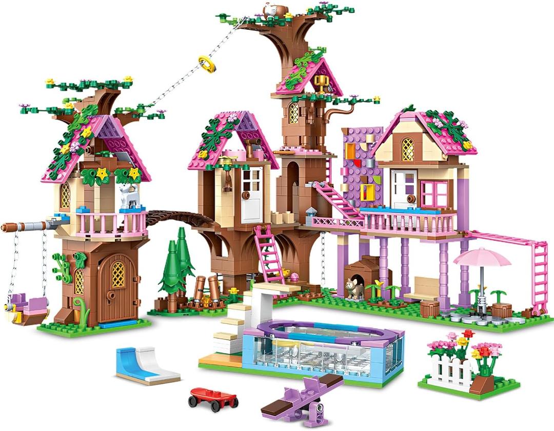 Tree House Building Set Compatible with Lego Friends, 1050 PCS Forest House Building Kit Birthday Gift for Kids Girls Age 6-12 Years7682