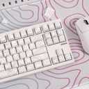 Sumgsn 131 Keys White Topographic Keycaps PBT Dye Sub Side Printed Custom keycaps 75 Percent Cherry Profile Fit for Mechanical Keyboard Cherry Mx Switches