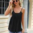 Womens Floral Crewneck Summer Tank Tops 2025 Loose Fit Sleeveless Shirts Casual Flowy Tunic Cami Top (Black)