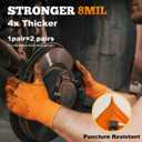 TitanFlex Heavy Duty Orange Industrial Nitrile Gloves with Raised Diamond Texture, Latex Free (6mil/8mil)
