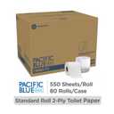 Georgia-Pacific Pacific Blue Basic 2-Ply Embossed Toilet Paper,19880/01, 550 Sheets Per Roll, 80 Rolls Per Case, 80 Count