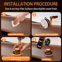 Upgraded Vacuum Magnetic Phone Holder for Car, Nano Gel Suction Cup Phone Mount for MagSafe, 108LBS Strong Suction & 3000GF Magnet, Adjustable Zinc Alloy Arm Car Mount for iPhone 17/16/15Pro Max