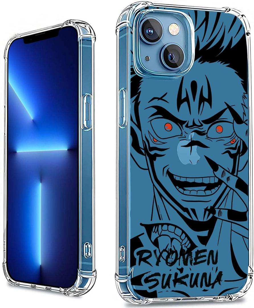 for iPhone 11 Anime Case Transparent Shockproof TPU Boys and Girls (Cool 11), Black-yuji